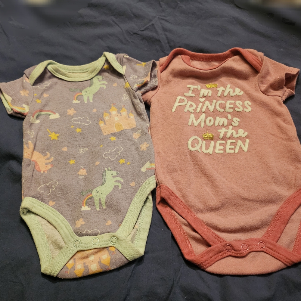 Kidgets Purple and Pink Bodysuits Set, 3/6mo